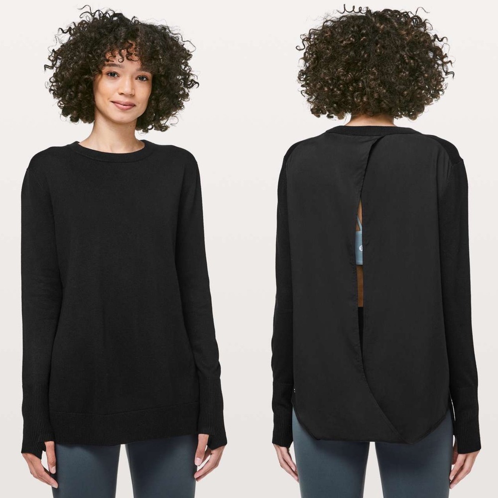 Lululemon Still At Ease Pullover In Black Size 10 Cashmere Blend Athleisure
